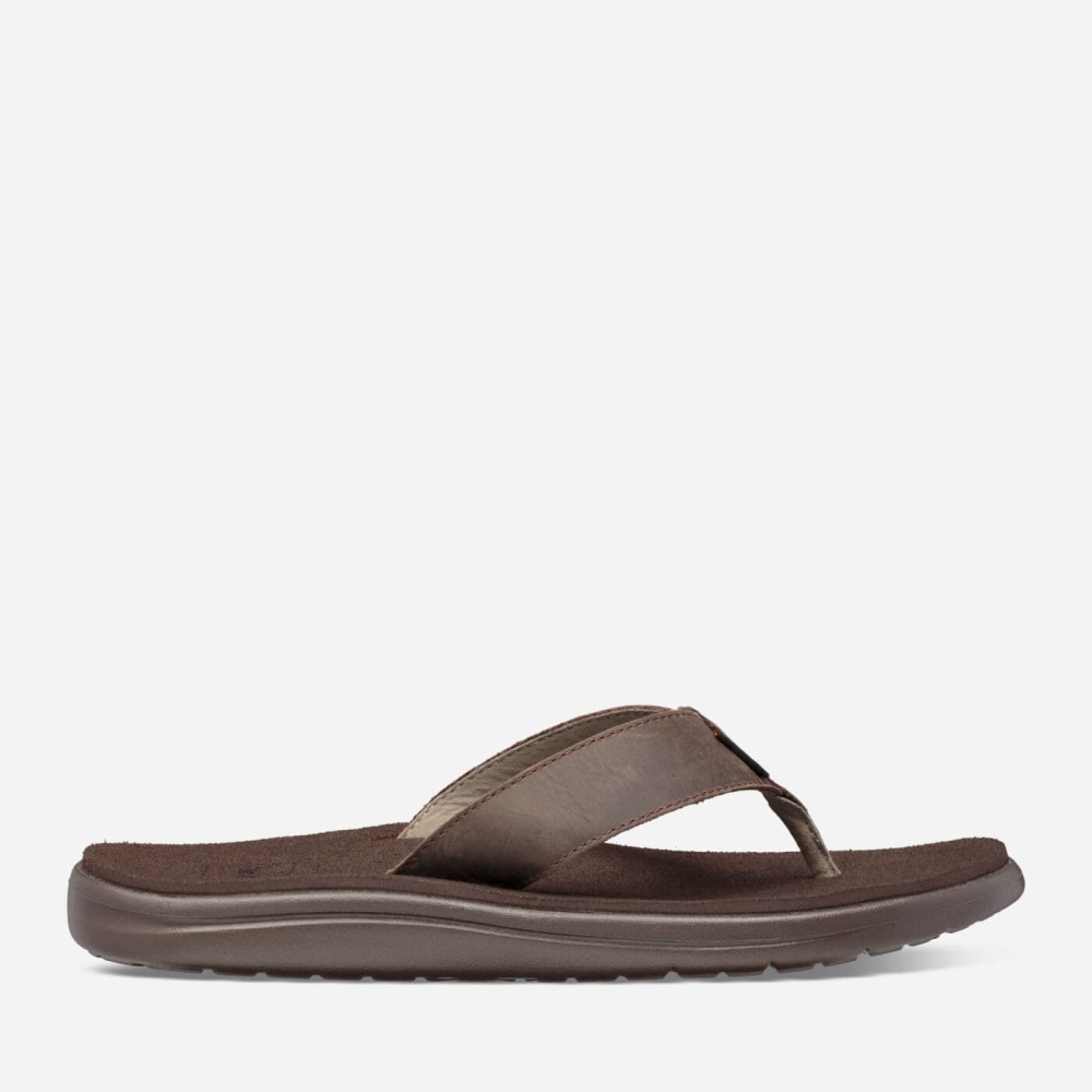 Teva Voya Leather Men's Flip Flops South Africa - RBM713568